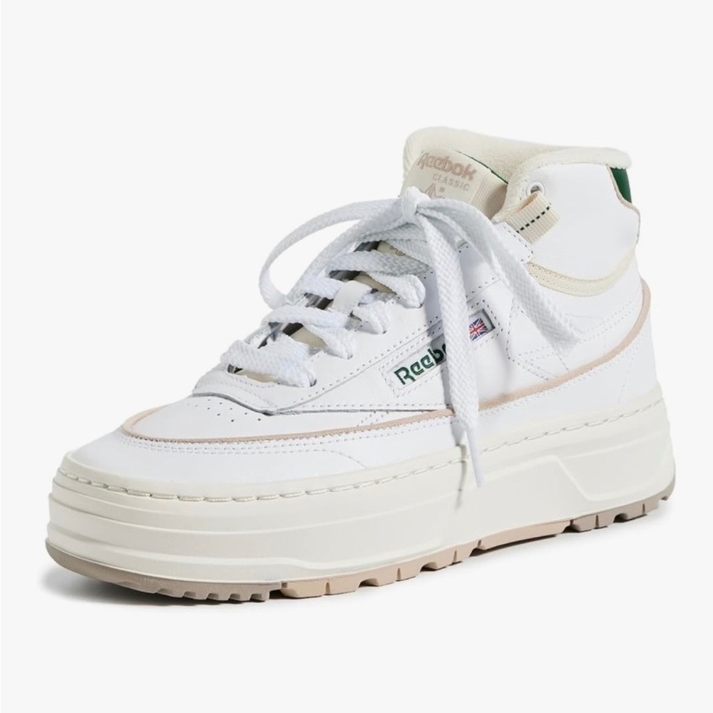 NEW Reebok Club C Geo Mid Sneakers‎ Glen Green Chalk High Top Shoes